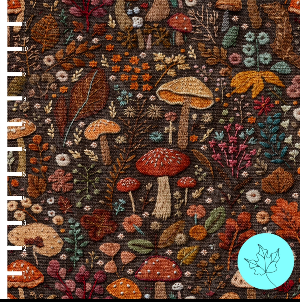 fall mushroom Embroidery