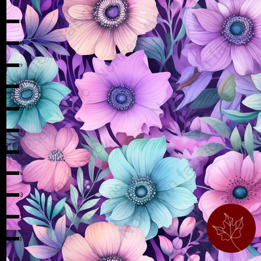 Purple Teal Floral